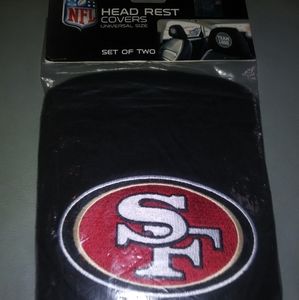San Francisco 49ers Head Rest Covers (Set Of Two)